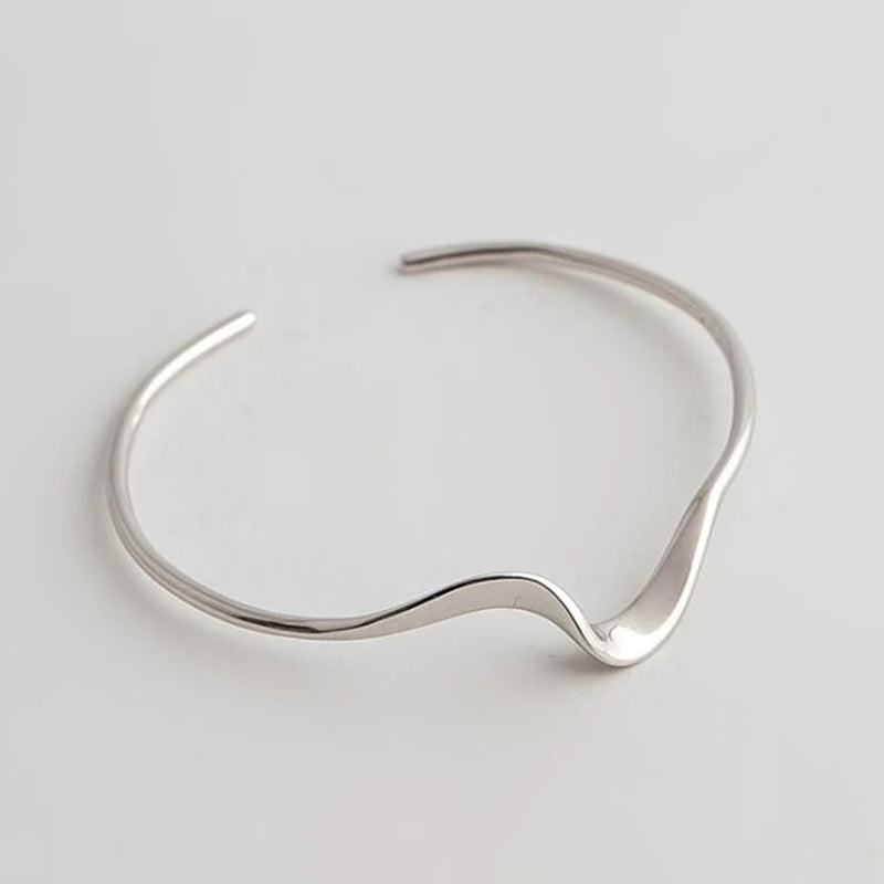 925 Silver Waving Bracelets for Women Gift Bijoux