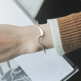 925 Silver Waving Bracelets for Women Gift Bijoux