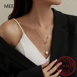 925 Silver Baroque Pearl Tree Branch Pendant Necklace Women Party Jewelry