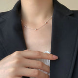 925 Silver Bead Chain Choker Necklaces for Women