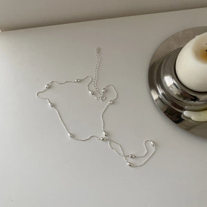 925 Silver Bead Chain Choker Necklaces for Women