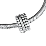 925 Silver Beaded Brilliance Clip Charm Crystal Beads for Jewelry Making