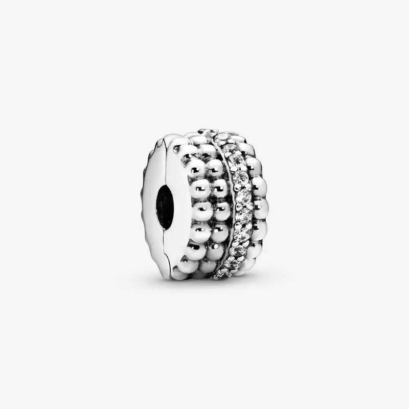 925 Silver Beaded Brilliance Clip Charm Crystal Beads for Jewelry Making