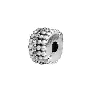925 Silver Beaded Brilliance Clip Charm Crystal Beads for Jewelry Making