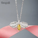 925 Silver Bee Pendant Necklace Women Wedding Engagement Anniversary Jewelry