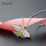 925 Silver Bee Pendant Necklace Women Wedding Engagement Anniversary Jewelry