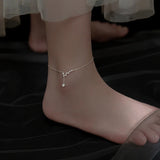 925 Silver Big Dipper Zircon Anklet Foot Chain Hypoallergenic