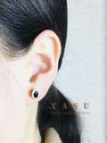 925 Silver Zirconia Crystal Stud Earrings Noble Gothic Wedding Jewelry Gift