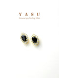 925 Silver Zirconia Crystal Stud Earrings Noble Gothic Wedding Jewelry Gift