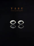 925 Silver Zirconia Crystal Stud Earrings Noble Gothic Wedding Jewelry Gift