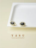 925 Silver Zirconia Crystal Stud Earrings Noble Gothic Wedding Jewelry Gift