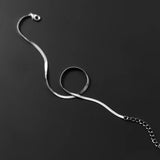 925 Silver Blade Chain Anklet with Tag Foot Chain