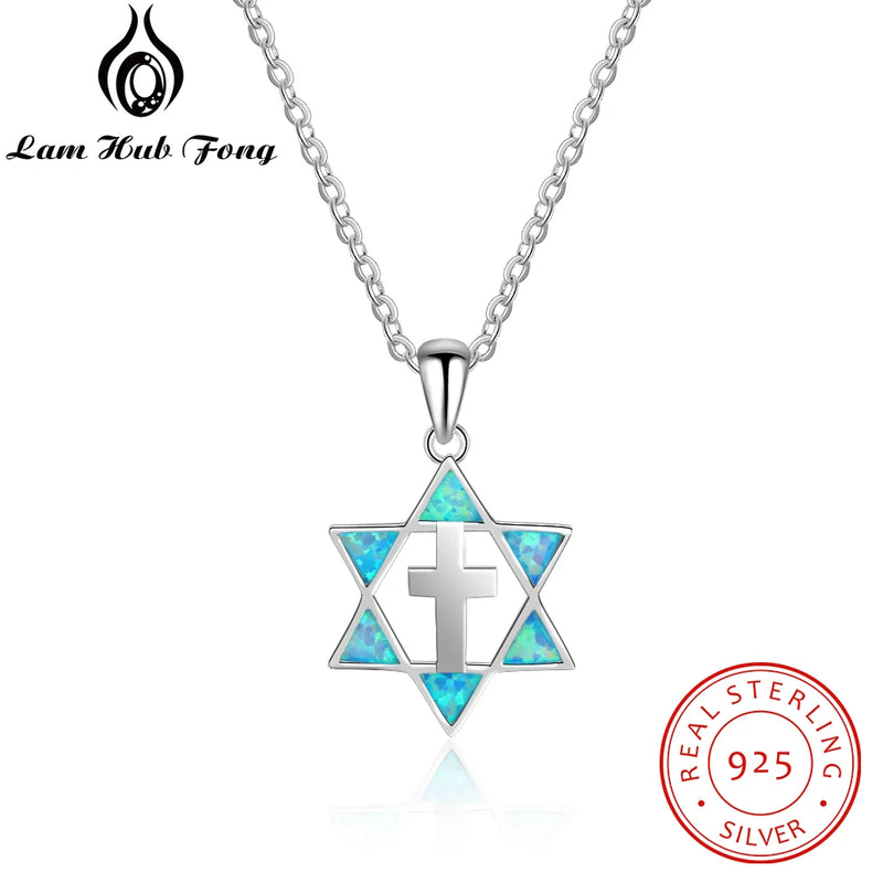 925 Sterling Silver Fire Opal Necklace Cross Necklaces Pendants