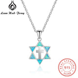 925 Sterling Silver Fire Opal Necklace Cross Necklaces Pendants