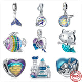 925 Silver Mermaid Castle Charm Beads for Bracelet