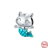 925 Silver Mermaid Castle Charm Beads for Bracelet