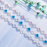 925 Silver Sapphire Charm Bracelet GDTC Party Pulseira