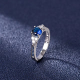 925 Silver Sapphire Ring for Women Wedding Jewelry Anillos De 6-10 Size