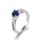 925 Silver Sapphire Ring for Women Wedding Jewelry Anillos De 6-10 Size