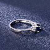 925 Silver Sapphire Ring for Women Wedding Jewelry Anillos De 6-10 Size