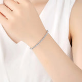 925 Silver Bracelet CZ Crystal Roman Bracelet Wedding Jewelry