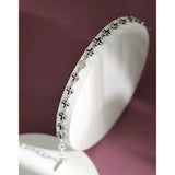 925 Silver Bracelet Cross Hollowed-out Hip Hop Chain Fine Jewelry