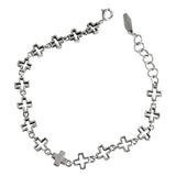 925 Silver Bracelet Cross Hollowed-out Hip Hop Chain Fine Jewelry