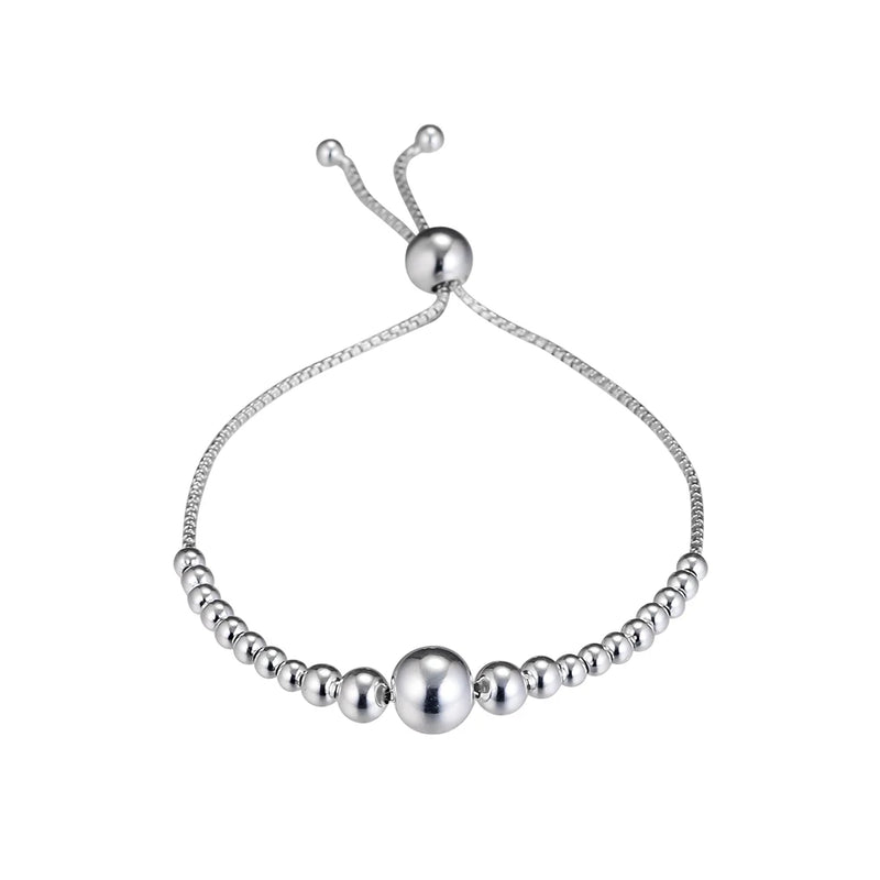 925 Silver Bead Sliding Bracelet Wedding Jewelry