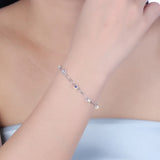 925 Silver Bracelets for Women Wedding Double Chains Charm Bracelet
