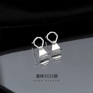925 Silver Pull-tab Stud Earrings Hypoallergenic Jewelry