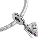 925 Silver Cake Dangle Charm Pendant Bead for Bracelet DIY Gift