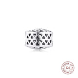 925 Silver Love Hearts CZ Beads Charms Bracelet Berloque