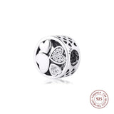 925 Silver Love Hearts CZ Beads Charms Bracelet Berloque