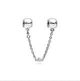 925 Silver Charm Heart Safety Chain Beads for Bracelets & Necklaces