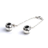 925 Silver Charm Heart Safety Chain Beads for Bracelets & Necklaces