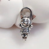925 Silver Cartoon Charms Locks Lobster Clasp
