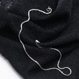 925 Silver CZ Choker Short Necklace 2mm Chain Fine Jewelry Gift
