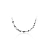 925 Silver CZ Choker Short Necklace 2mm Chain Fine Jewelry Gift