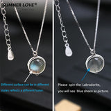 925 Silver Labradorite Pendant Choker Necklace for Women