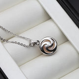 925 Silver Circle Necklace, Freshwater Pearl Pendant