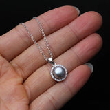 925 Silver Circle Necklace, Freshwater Pearl Pendant