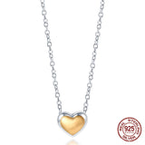 925 Sterling Silver Circle and Heart Charm Necklace for Women