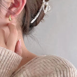925 Silver Geometric Oval Hoop Earrings for Women Girls
