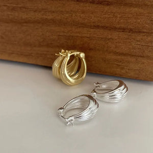 925 Silver Geometric Oval Hoop Earrings for Women Girls