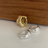 925 Silver Geometric Oval Hoop Earrings for Women Girls