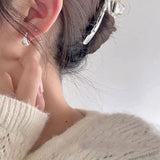 925 Silver Geometric Oval Hoop Earrings for Women Girls