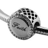 925 Silver CZ Faith Cross Charm for Bracelet Making