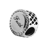 925 Silver CZ Faith Cross Charm for Bracelet Making