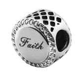 925 Silver CZ Faith Cross Charm for Bracelet Making