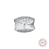 925 Silver Clear CZ Pave Sphere Beads for DIY Jewelry Making